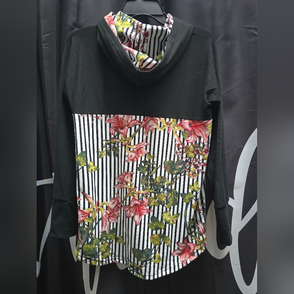 Floral Striped Hoodie - Picture 2 of 7
